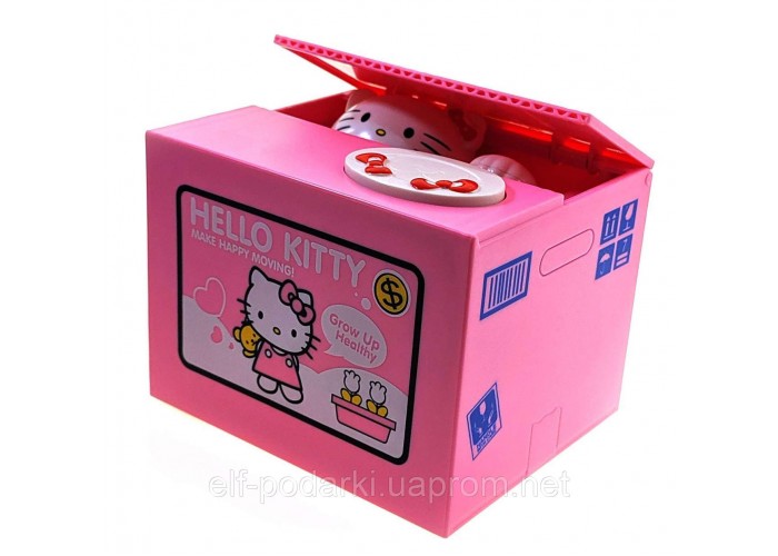 Інтерактивна скарбничка "Hello Kitty" на батарейках (12х9х10 см) ЗП-32087