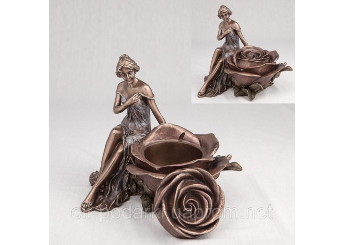 Шкатулка Дівчина і троянда (15 см) Veronese