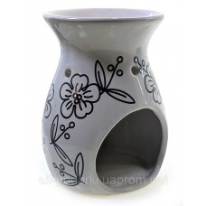 Аромалампа керамічна "Квіти" біла 11,5х9х9см (33859)