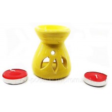Аромалампа керамічна ,подарунковий набір жовта (12,5х8х7см) ЗП-32617D