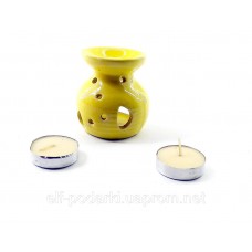 Аромалампа керамічна ,подарунковий набір жовта (12,5х8х7,5 см) ЗП-32302A