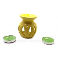 Аромалампа керамічна ,подарунковий набір жовта (12х8х7см) ЗП-32390C