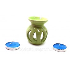 Аромалампа керамічна ,подарунковий набір зелена (12х8х7см) ЗП-32390