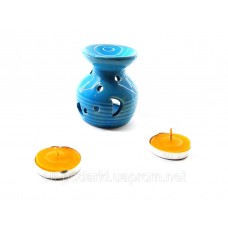 Аромалампа керамічна ,подарунковий набір синя (12,5х8х7,5 см) ЗП-32302E