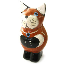 Статуэтка деревянная "Кот" (10 см) (Индонезия)