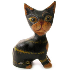 Статуэтка деревянная "Кот" (10 см) (Индонезия)
