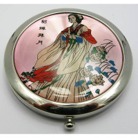 Зеркальце косметическое "Китаянка" 19293 D (в коробке + чехольчик)