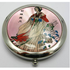 Зеркальце косметическое "Китаянка" 19293 D (в коробке + чехольчик)