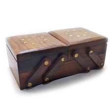 Шкатулка раздвижная 3 отделения (20,5х10,5х7,5 см)(7" Х 4")