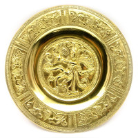 Тарелка настенная бронзовая "Танцующий Шива" (d-14 см)(Wall Plate Natraj 6")