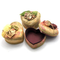 Шкатулка ткань "Сердце" (11х10х7 см)