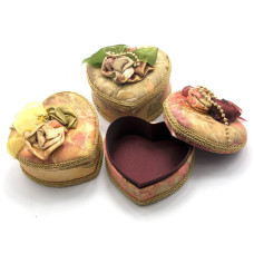 Шкатулка ткань "Сердце" (11х10х7 см)