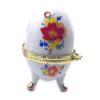 Шкатулка яйцо "Цветы"  (7,5 х5х5см)J