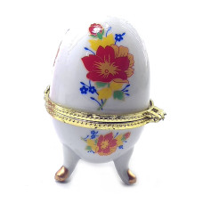 Шкатулка яйцо "Цветы"  (7,5 х5х5см)J