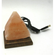 Соляна лампа USB "Піраміда" (S-03) (10х9х9 см) (24 шт ящ.) (Гімалайська сіль)