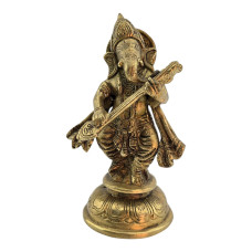 Ганеша с виной (veena) бронзовый (15х8,5х6,8 см)