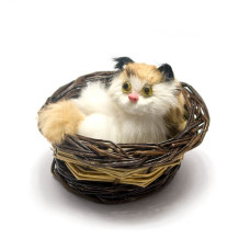 Кошка в лукошке (мяукает)(12х10х9 см)