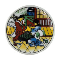 Магнит на холодильник "Игра в шашки Го" (5,5 см)