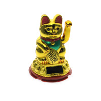 Кошка Манэки-нэко на солнечной батарее (10х6,5х6,5 см)