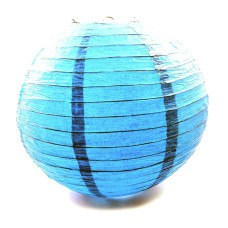 Фонарь голубой бумажный  (d-40 см)