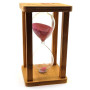 Часы песочные в бамбуке "Time is Money" розовый (20 мин)(16,5х10х10 см)