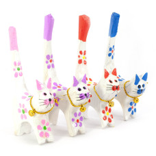 Кошки деревянные кольцедержатели (н-р 4 шт)(11х5х7,5 см)цена за наборA