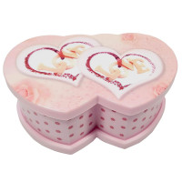 Шкатулка музыкальная "Сердечки"  (16х10х6,5 см)
