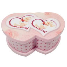 Шкатулка музыкальная "Сердечки"  (16х10х6,5 см)
