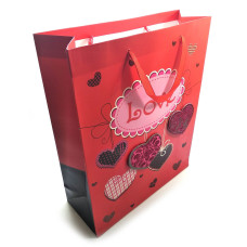 Пакет подарочный картонный "Love" (32х26х10 см)