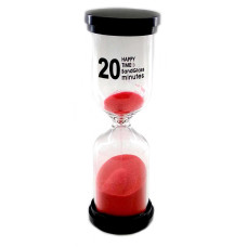 Часы песочные 20 мин розовый песок (14х4,5х4,5 см)