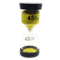 Годинник пісочний 45 хв жовтий пісок (13х5,5х5,5 см)