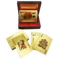 Карты игральные пластиковые позолоченые в шкатулке (11,5х8,5х4,5 см)
