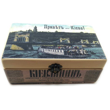 Шкатулка  "Привет из Киева" (20,5х12,5х8 см) из массива дерева