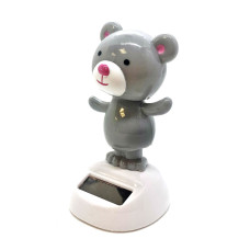 Мишка танцующий на солнечной батарее серый (Flip Flap) (10,5х6х6 см)