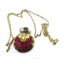 Аромакулон  бронзовый инкрустирован красными камнями (5,5х4,5х2 см)