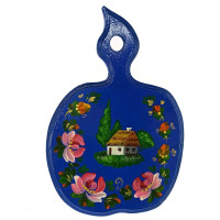Дошка кухонна "Хатка"(28×17,5×1,8 см),бук,ручний розпис