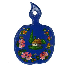 Доска кухонная " Хатка"(28×17,5×1,8 см),бук,ручная роспись