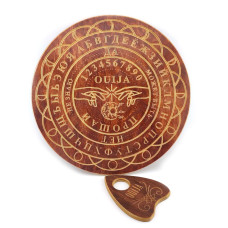 Спиритическая доска OUIJA "Круглая" темная (d=36,5см×0,8см), резная