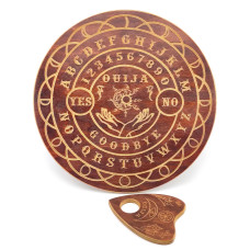Спиритическая доска OUIJA "Круглая" темная на английском языке (d=36,5см×0,8см), резная