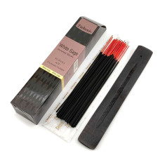 White Sage 40 Stiks with Incense Holder (Благовония  40 штук  с деревянной подставкой)(Tulasi)
