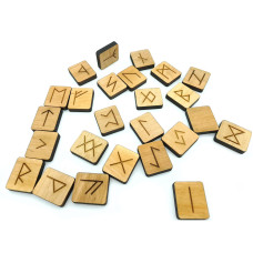 Руны "Скандинавские" светлые, 25 рун (3,1×2,7×0,7 см) , массив дерева