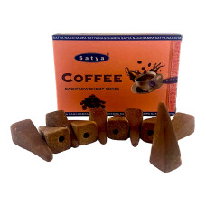 Coffee Backflow Dhoop Cone (Кофе)(Satya) 10 конусов в упаковке