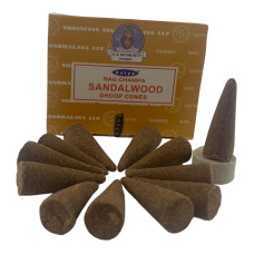 Sandalwood  Dhoop Cone (Сандал)(Satya) 12 конусов в упаковке