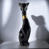 Кошка керамическая черная (27,5х7,5х9 см)