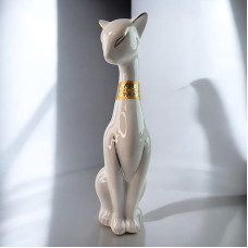 Кошка керамическая белая (27,5х7,5х9 см)