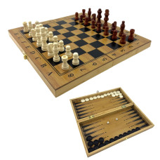 Игровой набор нарды, шахматы, шашки (33,5 х 33,5 х 2,3 cм)