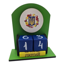 Вечный календарь "Квітуча УкраЇна " (155х142х60 мм),с темным кантом расписано вручную.