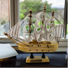 Макет парусника на подставке "Морская мечта" (14х12,5х3,3 см)