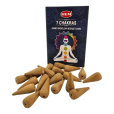 7 Chakras Jumbo Back Flow Cones ароматические конусы, увеличенные, 20 шт